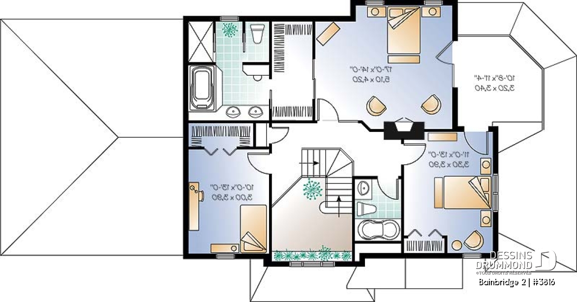 Étage - Superbe lumière naturelle, plan de maison 3 chambres, bureau, balcon à l'étage, solarium - Bainbridge 2