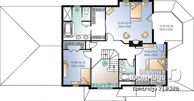 Étage - Superbe lumière naturelle, plan de maison 3 chambres, bureau, balcon à l'étage, solarium - Bainbridge 2