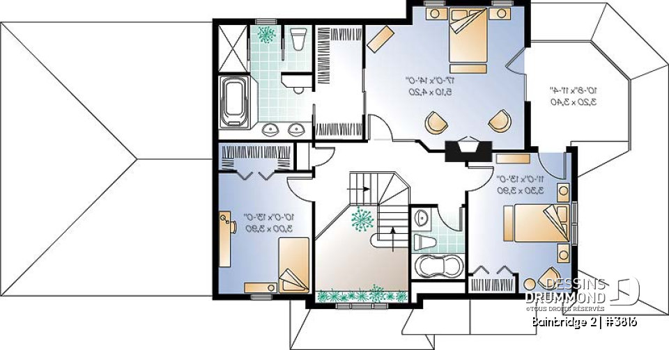 Étage - Superbe lumière naturelle, plan de maison 3 chambres, bureau, balcon à l'étage, solarium - Bainbridge 2
