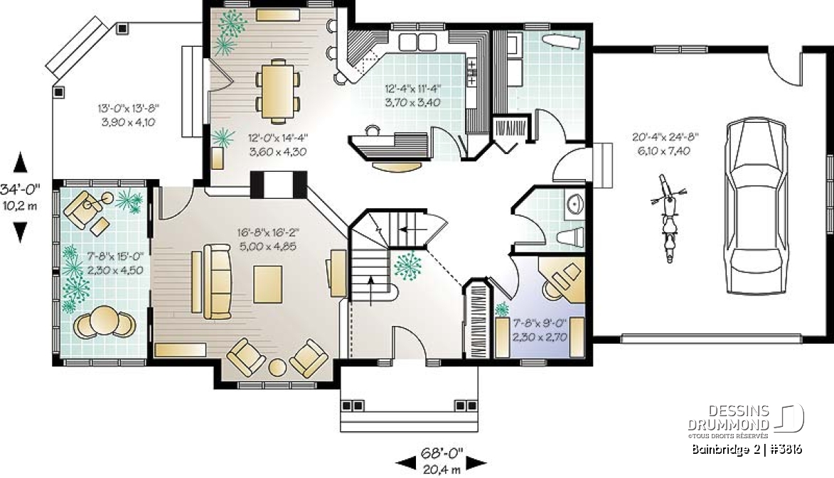 Rez-de-chaussée - Superbe lumière naturelle, plan de maison 3 chambres, bureau, balcon à l'étage, solarium - Bainbridge 2