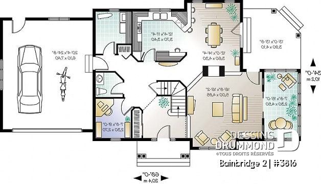 Rez-de-chaussée - Superbe lumière naturelle, plan de maison 3 chambres, bureau, balcon à l'étage, solarium - Bainbridge 2