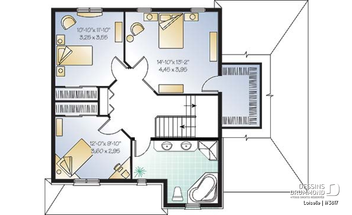 Étage - Plan d'inspiration anglaise, salle à manger formelle, maîtres avec grand walk-in, 3 chambre, garage - Loiselle