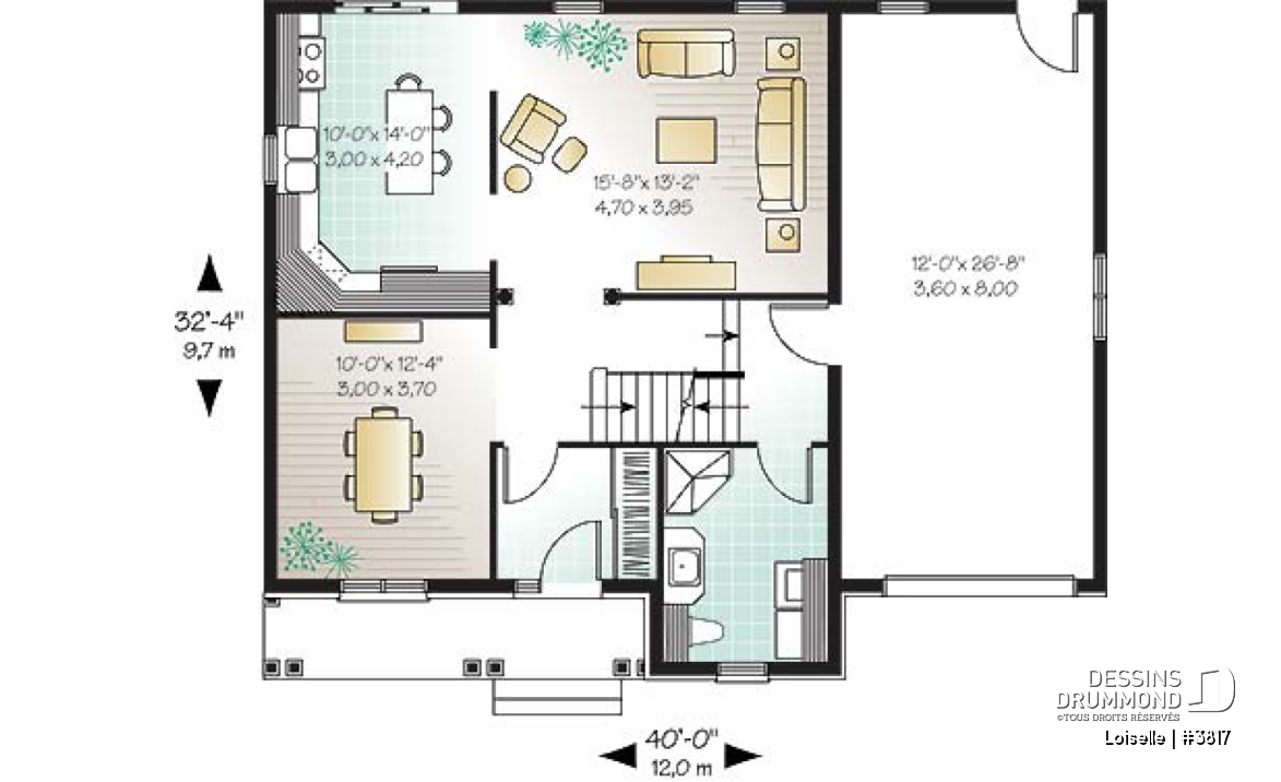 Rez-de-chaussée - Plan d'inspiration anglaise, salle à manger formelle, maîtres avec grand walk-in, 3 chambre, garage - Loiselle