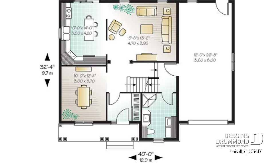 Rez-de-chaussée - Plan d'inspiration anglaise, salle à manger formelle, maîtres avec grand walk-in, 3 chambre, garage - Loiselle