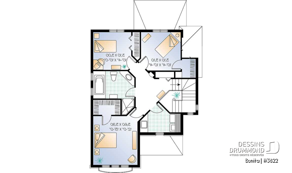 Étage - Espace remarquablement ouvert, 3 chambres, plafond cathédrale, garage - Bonita