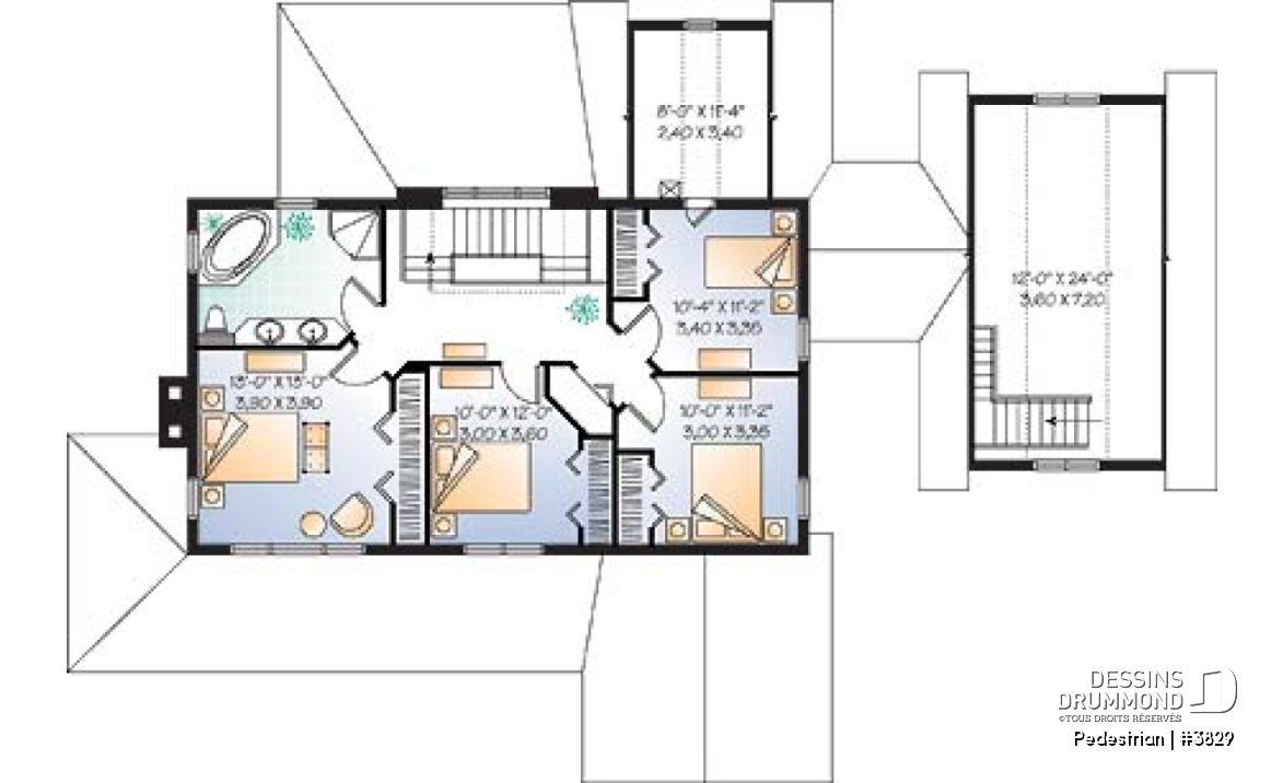 Étage - Maison ou chalet bord de l'eau, 4 chambres, espace ouvert, plafond 9', abri moustiquaire, garage abritée - Pedestrian