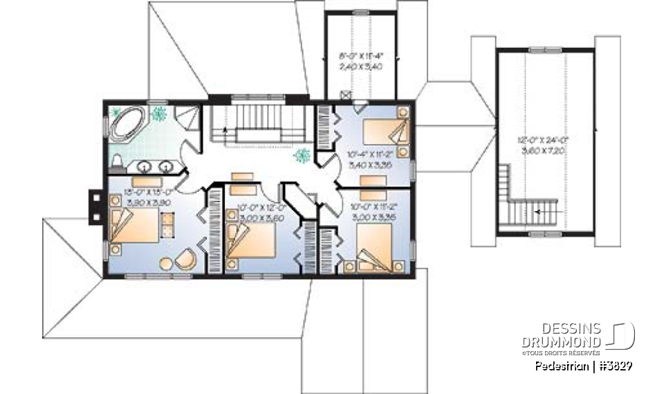 Étage - Maison ou chalet bord de l'eau, 4 chambres, espace ouvert, plafond 9', abri moustiquaire, garage abritée - Pedestrian