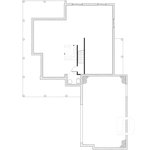 Sous-sol aménageable - Plan de maison farmhouse 4 chambres, garage double, bureau à domicile & grand espace boni au-dessus du garage - Turningdale