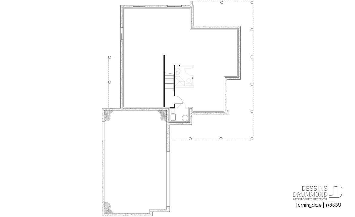 Sous-sol aménageable - Plan de maison farmhouse 4 chambres, garage double, bureau à domicile &amp; grand espace boni au-dessus du garage - Turningdale