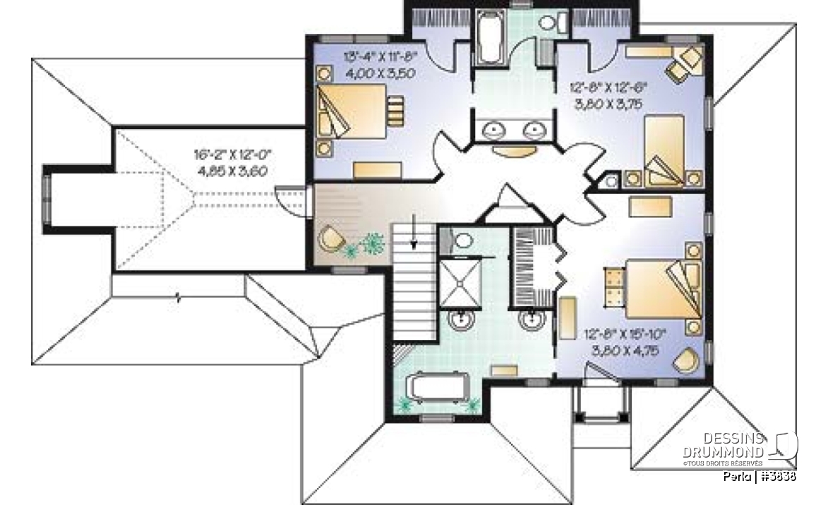 Étage - Maison d'inspiration espagnole, 3 à 4 chambres, grande chambres des maîtres, grande suicine, garage double - Perla