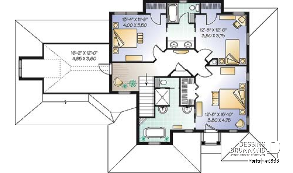 Étage - Maison d'inspiration espagnole, 3 à 4 chambres, grande chambres des maîtres, grande suicine, garage double - Perla