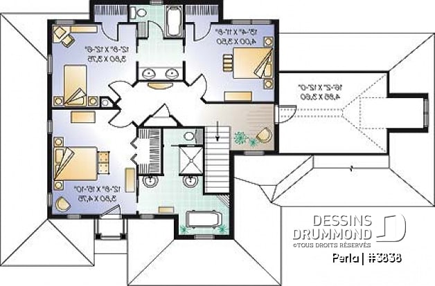 Étage - Maison d'inspiration espagnole, 3 à 4 chambres, grande chambres des maîtres, grande suicine, garage double - Perla