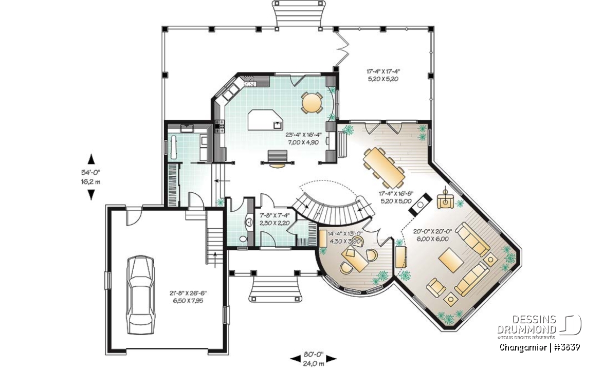 Rez-de-chaussée - Imposante maison de 4 à 5 chambres, plafond 10' au rdc, cathédrale au salon, mezzanine, garage double - Changarnier