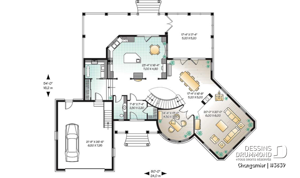 Rez-de-chaussée - Imposante maison de 4 à 5 chambres, plafond 10' au rdc, cathédrale au salon, mezzanine, garage double - Changarnier