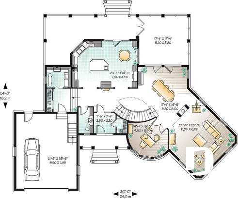Rez-de-chaussée - Imposante maison de 4 à 5 chambres, plafond 10' au rdc, cathédrale au salon, mezzanine, garage double - Changarnier