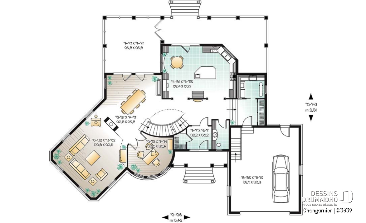 Rez-de-chaussée - Imposante maison de 4 à 5 chambres, plafond 10' au rdc, cathédrale au salon, mezzanine, garage double - Changarnier