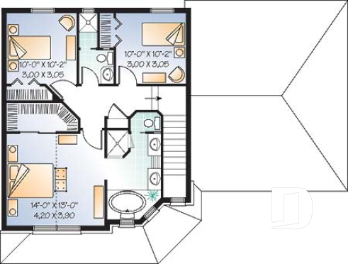 Étage - Maison à étage de style européen, garage double, superbe suite des maîtres à l'étage, 3 chambres - Églantier
