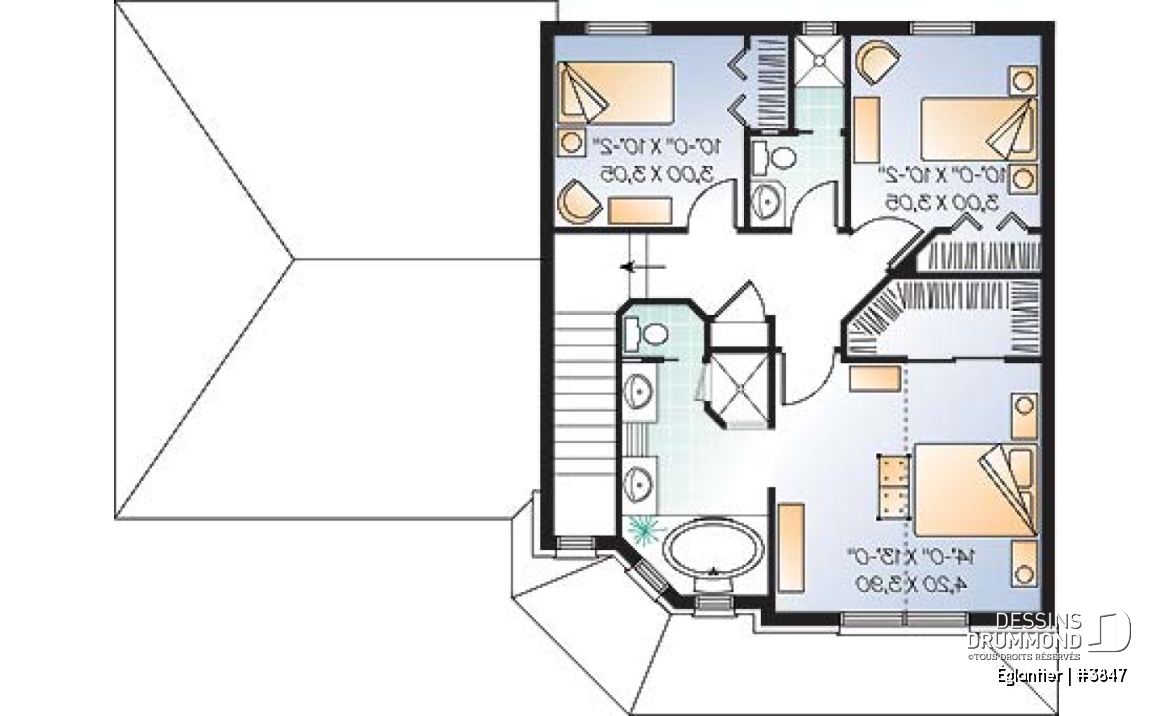 Étage - Maison à étage de style européen, garage double, superbe suite des maîtres à l'étage, 3 chambres - Églantier