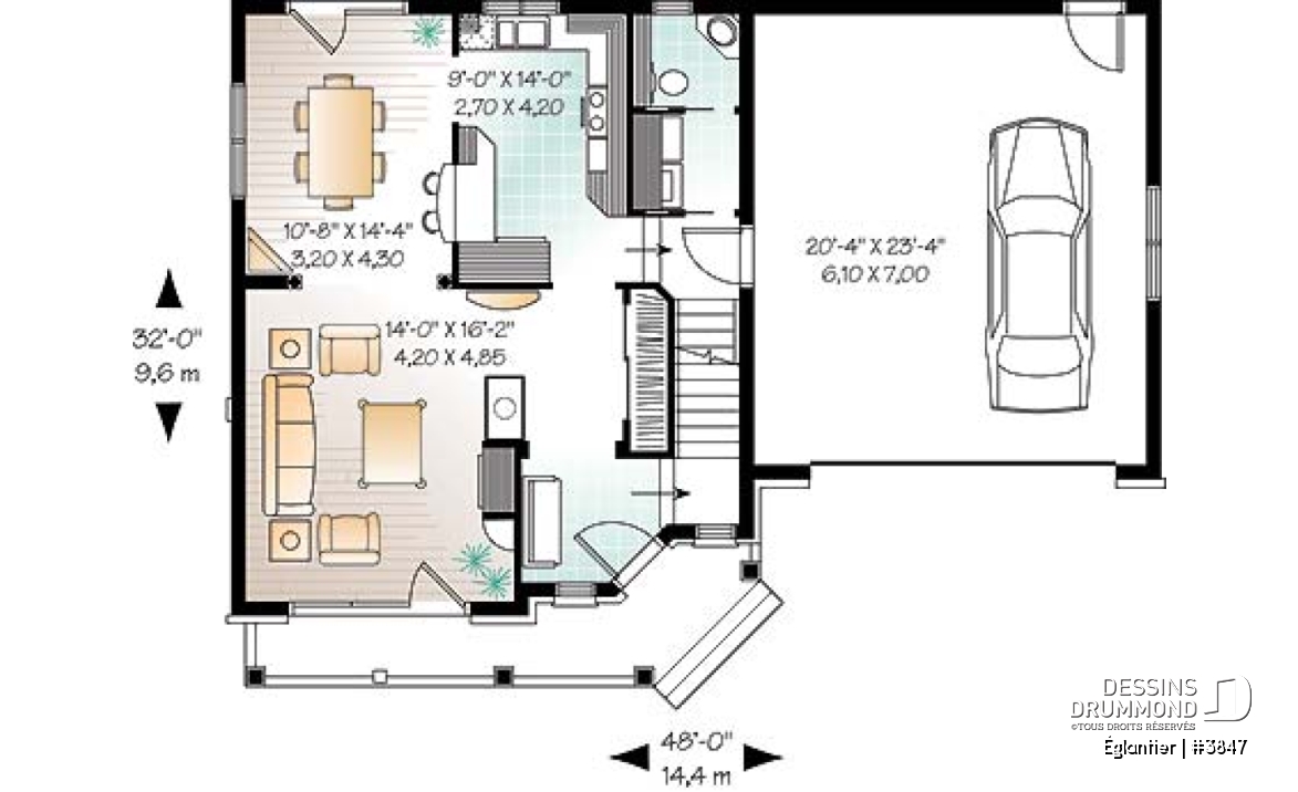 Rez-de-chaussée - Maison à étage de style européen, garage double, superbe suite des maîtres à l'étage, 3 chambres - Églantier