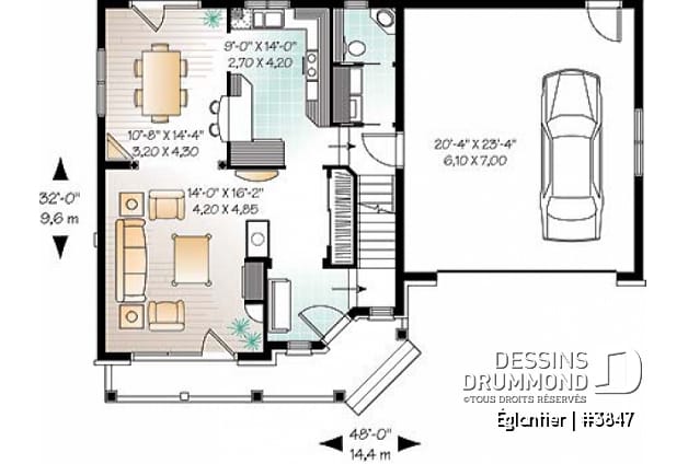 Rez-de-chaussée - Maison à étage de style européen, garage double, superbe suite des maîtres à l'étage, 3 chambres - Églantier