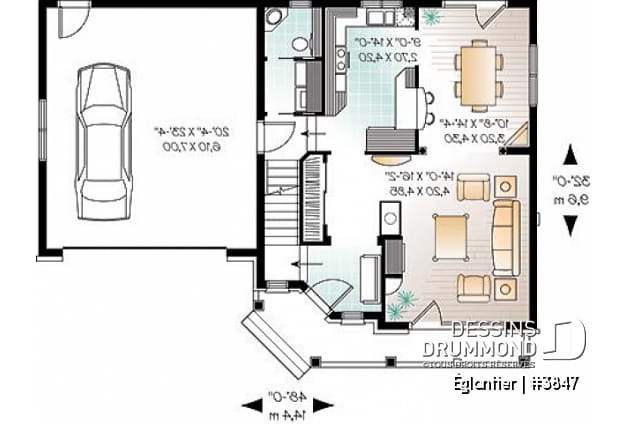 Rez-de-chaussée - Maison à étage de style européen, garage double, superbe suite des maîtres à l'étage, 3 chambres - Églantier