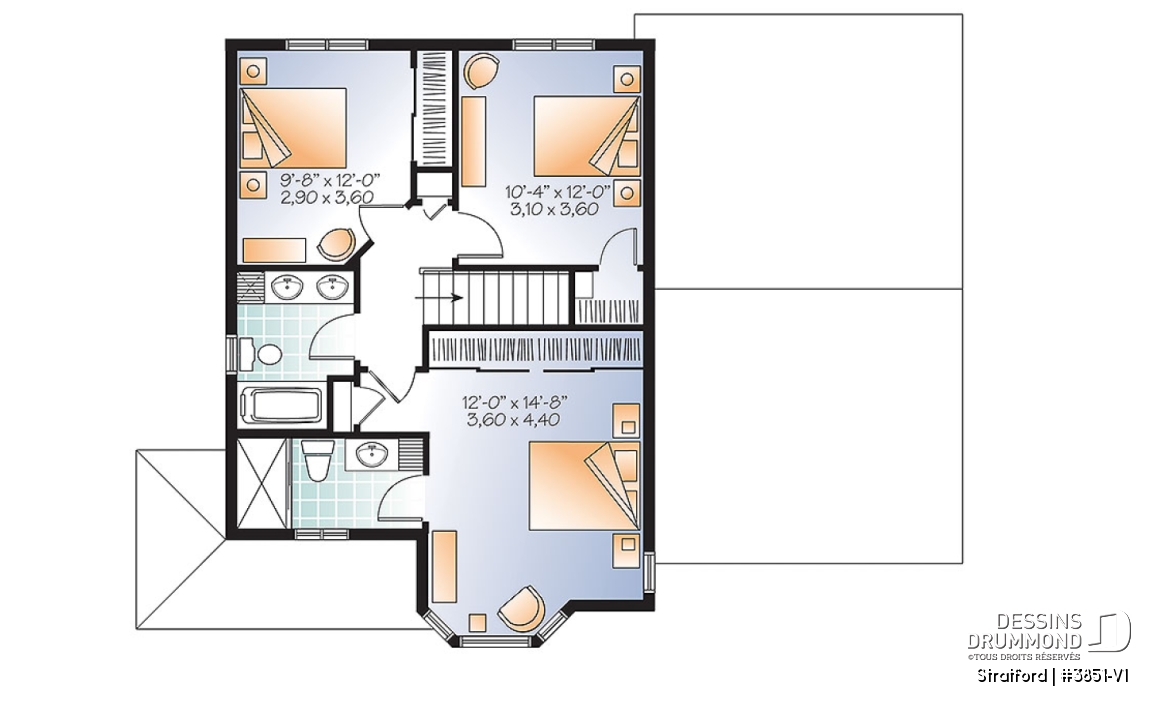 Étage - Maison d'inspiration victorienne avec 3 chambres, 2,5 salles de bain, cuisine avec îlot et garage - Stratford