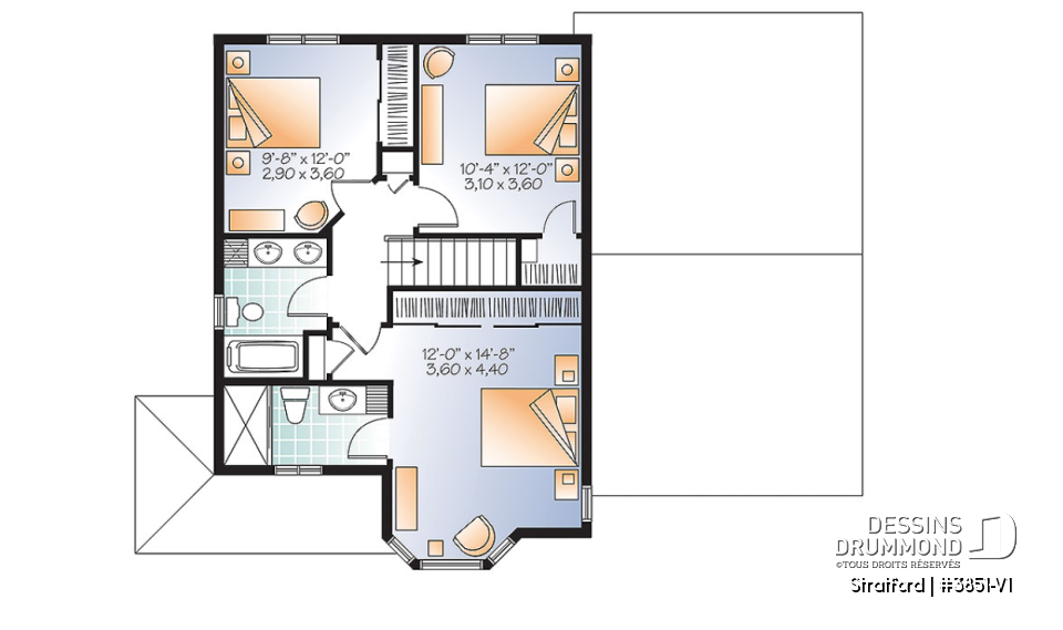 Étage - Maison d'inspiration victorienne avec 3 chambres, 2,5 salles de bain, cuisine avec îlot et garage - Stratford