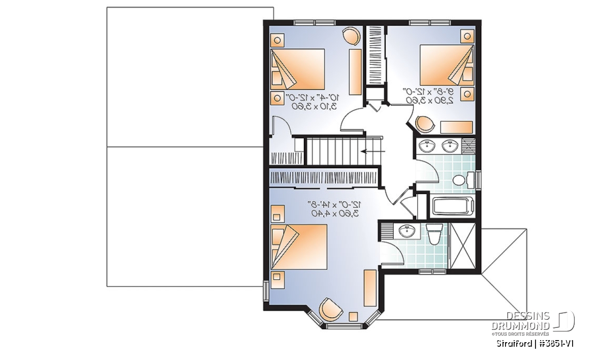 Étage - Maison d'inspiration victorienne avec 3 chambres, 2,5 salles de bain, cuisine avec îlot et garage - Stratford