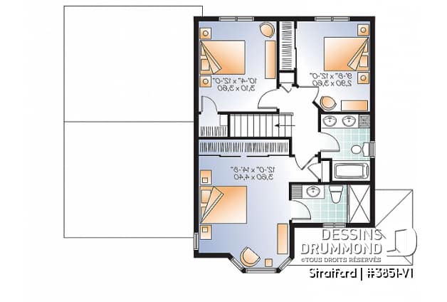 Étage - Maison d'inspiration victorienne avec 3 chambres, 2,5 salles de bain, cuisine avec îlot et garage - Stratford