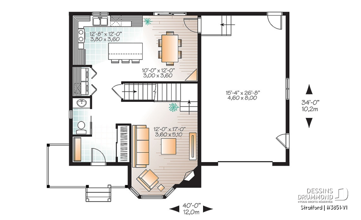 Rez-de-chaussée - Maison d'inspiration victorienne avec 3 chambres, 2,5 salles de bain, cuisine avec îlot et garage - Stratford