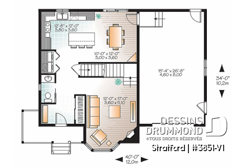Rez-de-chaussée - Maison d'inspiration victorienne avec 3 chambres, 2,5 salles de bain, cuisine avec îlot et garage - Stratford