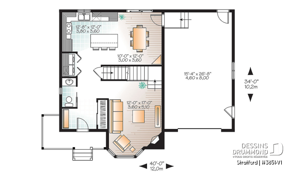 Rez-de-chaussée - Maison d'inspiration victorienne avec 3 chambres, 2,5 salles de bain, cuisine avec îlot et garage - Stratford