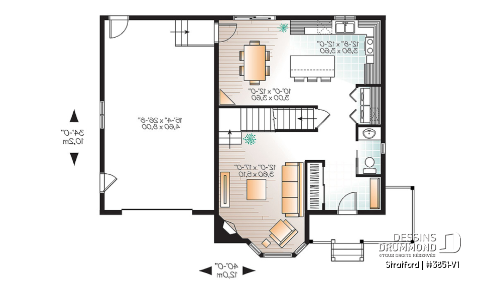 Rez-de-chaussée - Maison d'inspiration victorienne avec 3 chambres, 2,5 salles de bain, cuisine avec îlot et garage - Stratford