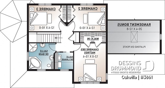 Étage - Plan de maison style farmhouse, 3 chambres avec garage double, bureau à domicile, buanderie à l'étage - Oakville