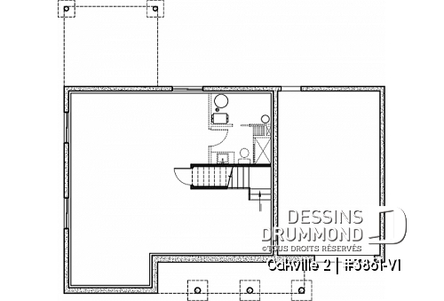 Sous-sol - Plan de maison Farmhouse à étage, 3 chambres + bureau, garage simple, grande cuisine avec garde-manger - Oakville 2