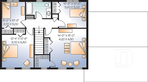 Étage - Plan de grande maison économique 4 chambres, garage double, salle de séjour et salle de jeux - Paramount