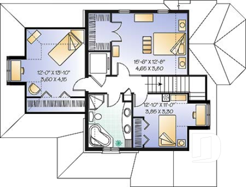 Étage - Maison de style manoir pour mobilité réduite avec ascenceur, 3 chambres, garage - Châteauguay