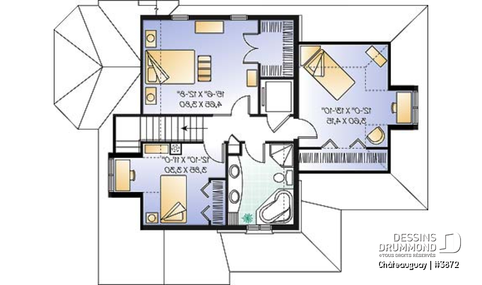 Étage - Maison de style manoir pour mobilité réduite avec ascenceur, 3 chambres, garage - Châteauguay