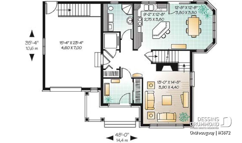 Rez-de-chaussée - Maison de style manoir pour mobilité réduite avec ascenceur, 3 chambres, garage - Châteauguay