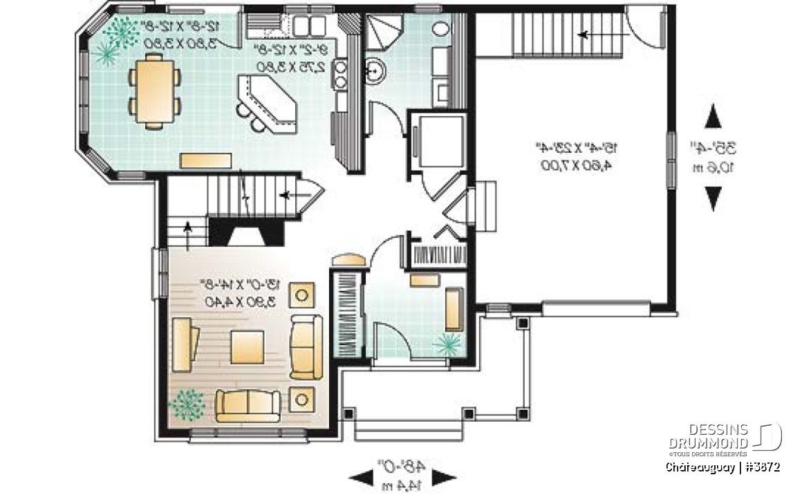 Rez-de-chaussée - Maison de style manoir pour mobilité réduite avec ascenceur, 3 chambres, garage - Châteauguay