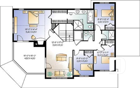 Étage - Superbe plan de maison avec ascenseur, 2 terrasses, 5 chambres, grande suite des maîtres, garage double - Oliveraie