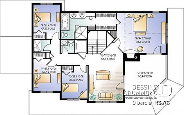 Étage - Superbe plan de maison avec ascenseur, 2 terrasses, 5 chambres, grande suite des maîtres, garage double - Oliveraie