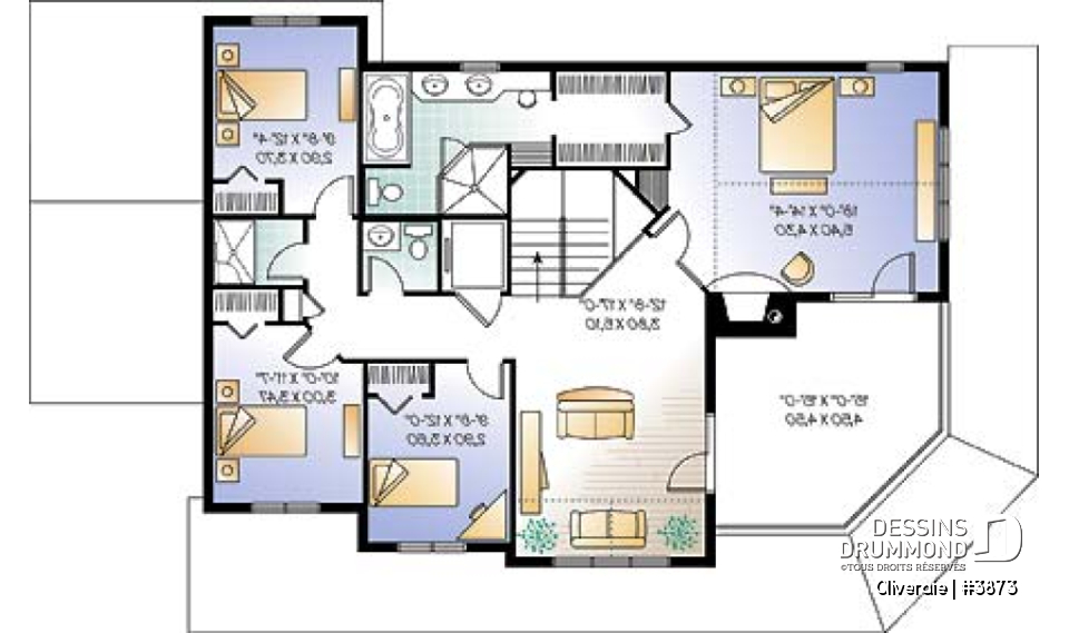 Étage - Superbe plan de maison avec ascenseur, 2 terrasses, 5 chambres, grande suite des maîtres, garage double - Oliveraie