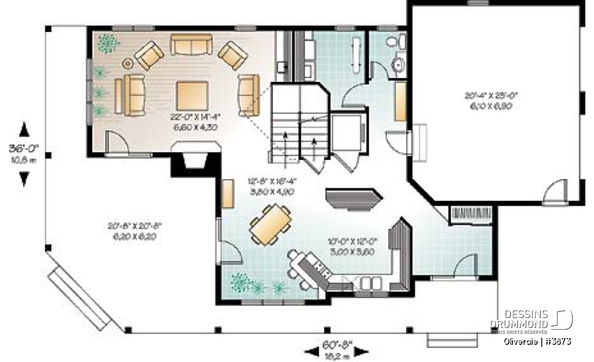 Rez-de-chaussée - Superbe plan de maison avec ascenseur, 2 terrasses, 5 chambres, grande suite des maîtres, garage double - Oliveraie