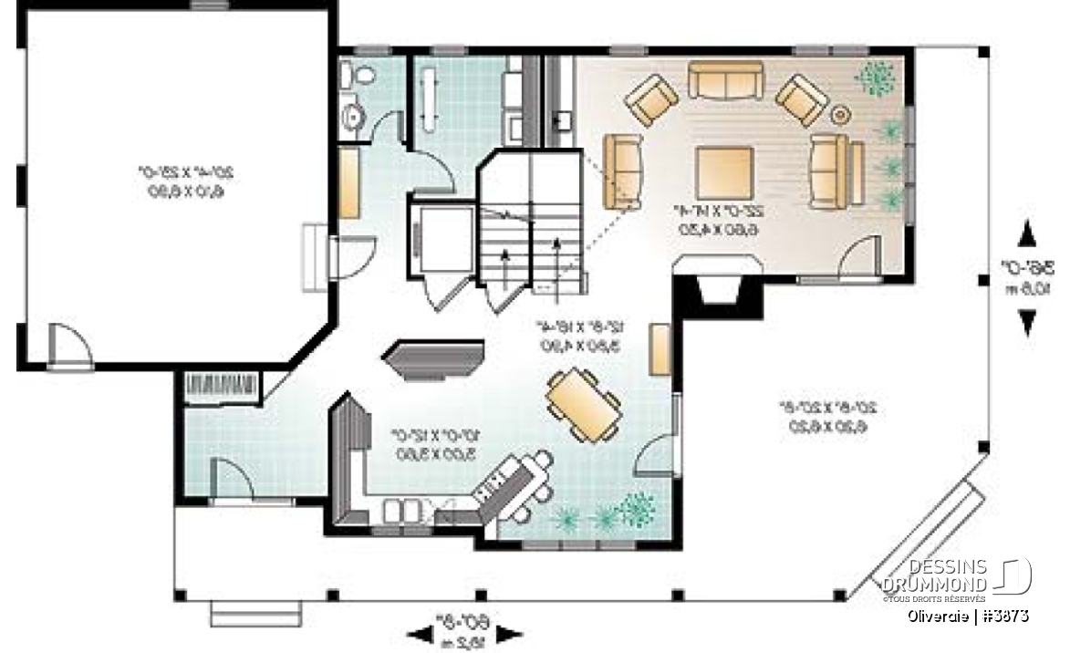 Rez-de-chaussée - Superbe plan de maison avec ascenseur, 2 terrasses, 5 chambres, grande suite des maîtres, garage double - Oliveraie