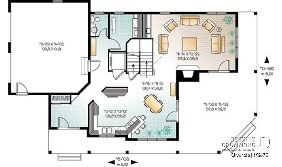 Rez-de-chaussée - Superbe plan de maison avec ascenseur, 2 terrasses, 5 chambres, grande suite des maîtres, garage double - Oliveraie