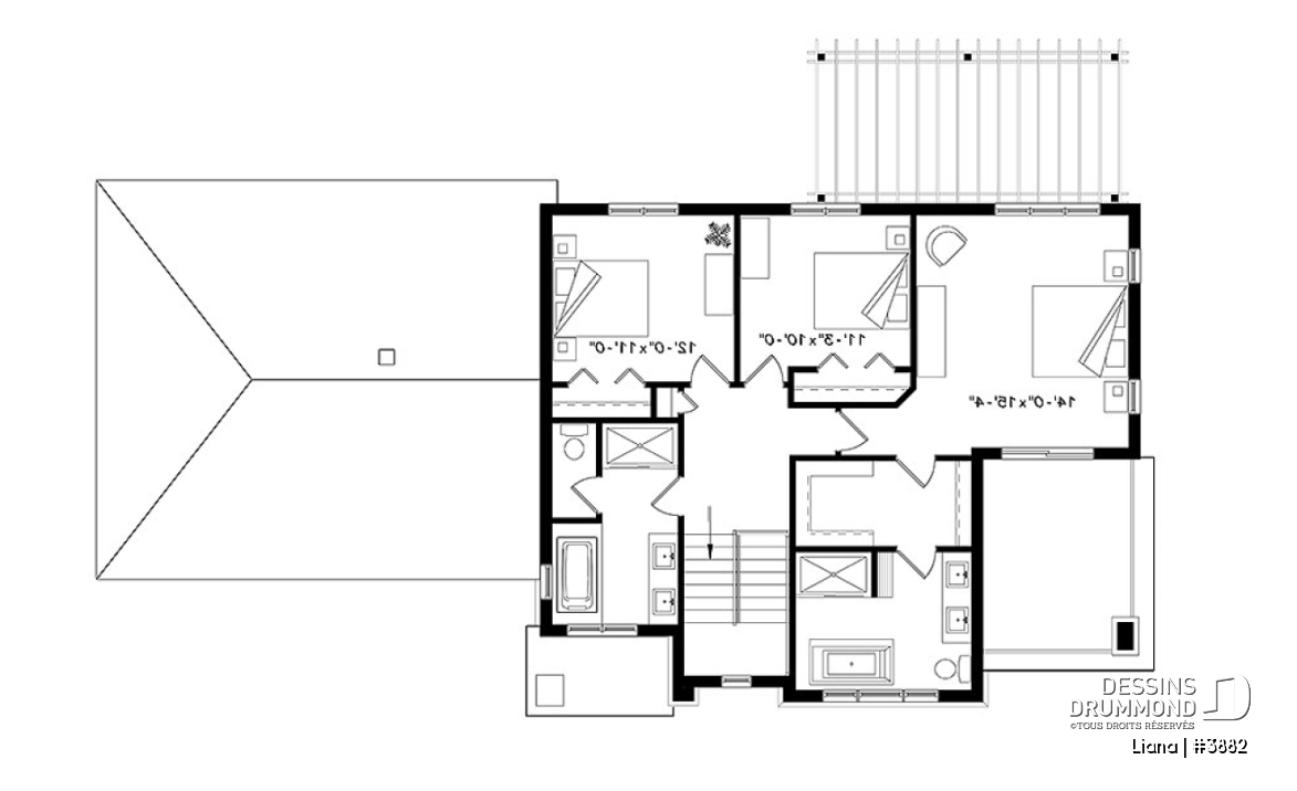 Étage - 3 chambres 2 salles de bain, maison contemporaine, terrasses couvertes, suite des maîtres, garage double - Liana