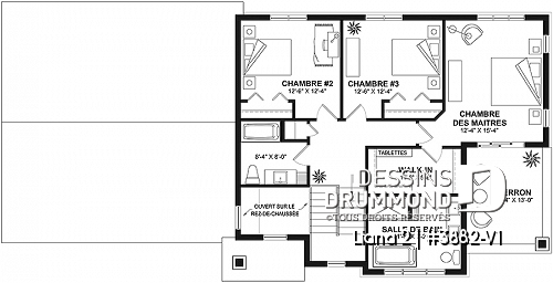 Étage - Farmhouse moderne avec garage double, balcon à la chambre des parents, 4 chambres  - Liana 2