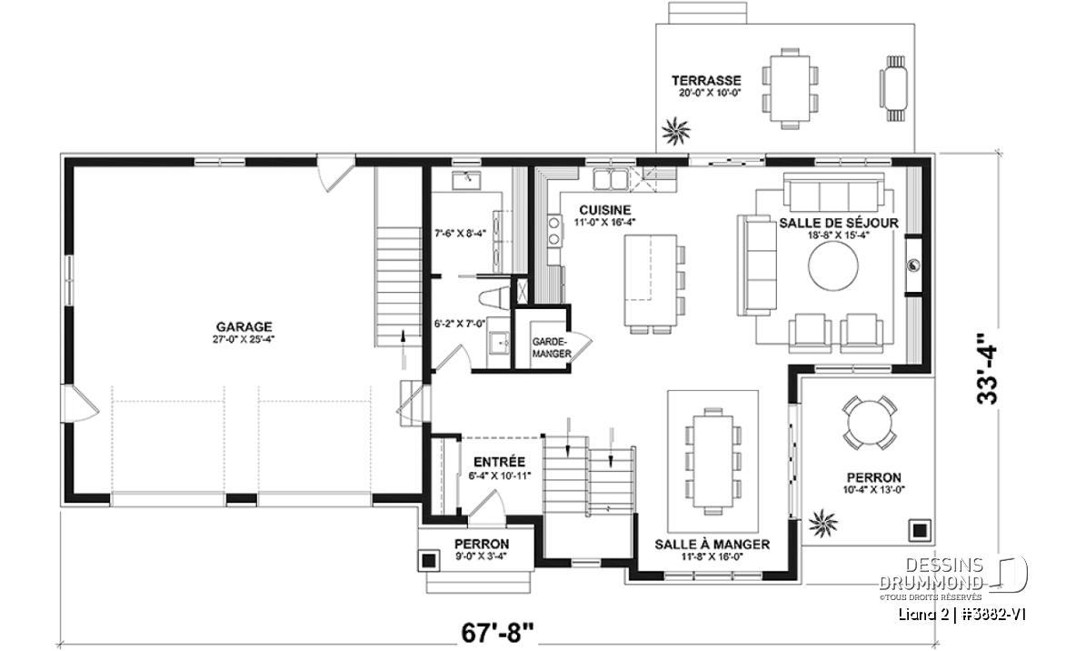 Rez-de-chaussée - Farmhouse moderne avec garage double, balcon à la chambre des parents, 4 chambres  - Liana 2