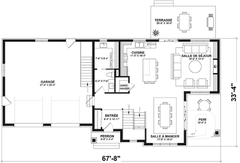 Rez-de-chaussée - Farmhouse moderne avec garage double, balcon à la chambre des parents, 4 chambres  - Liana 2